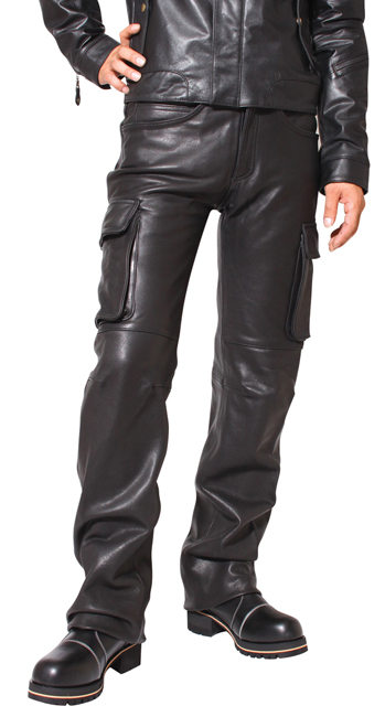 cargo leather trousers