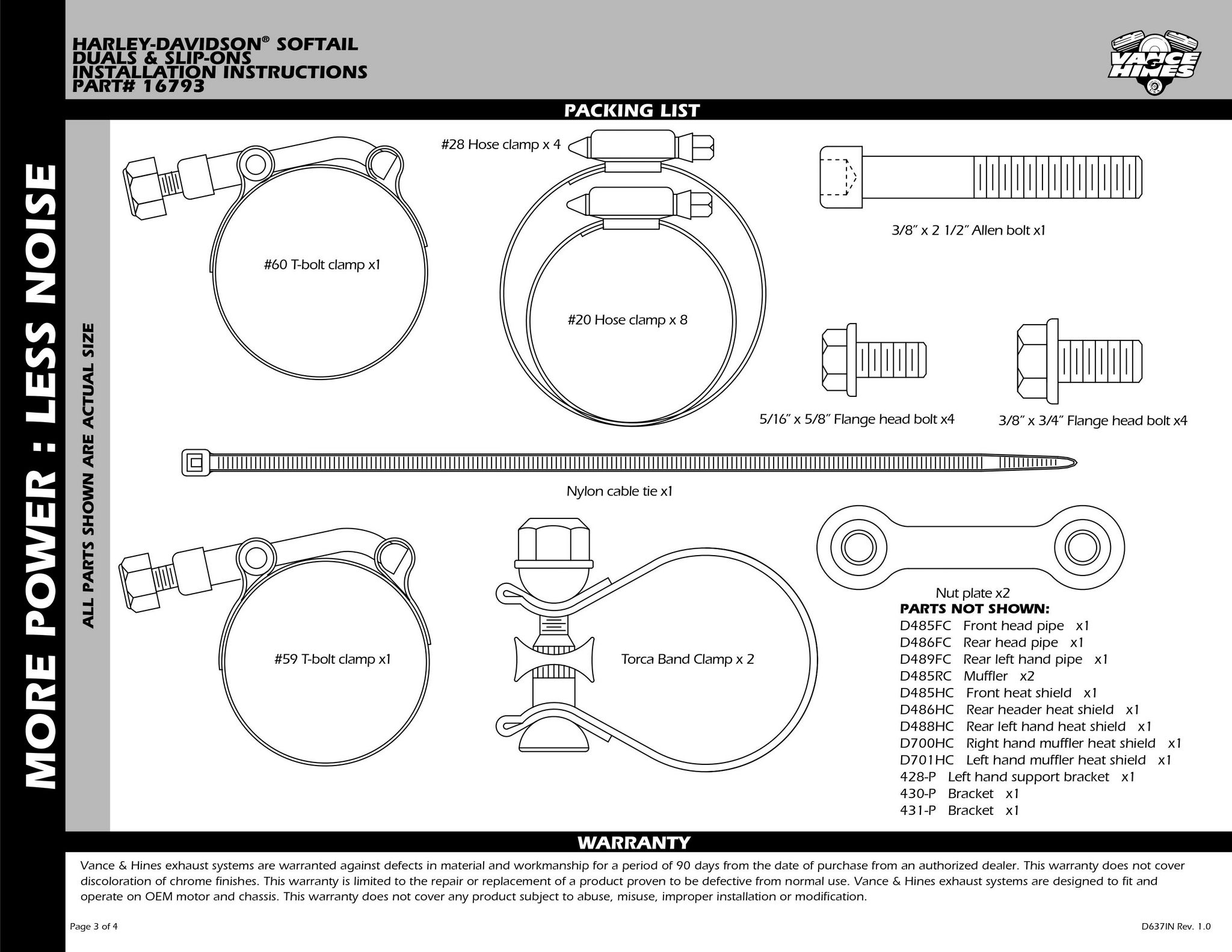 vance & hines softail duals exhaust system 16793