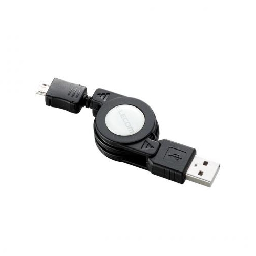 Elecom 捲取式micro Usb A Microb 配線 Mpa Ambirl07bk 重機與機車零件 騎士服裝販售webike摩托百貨