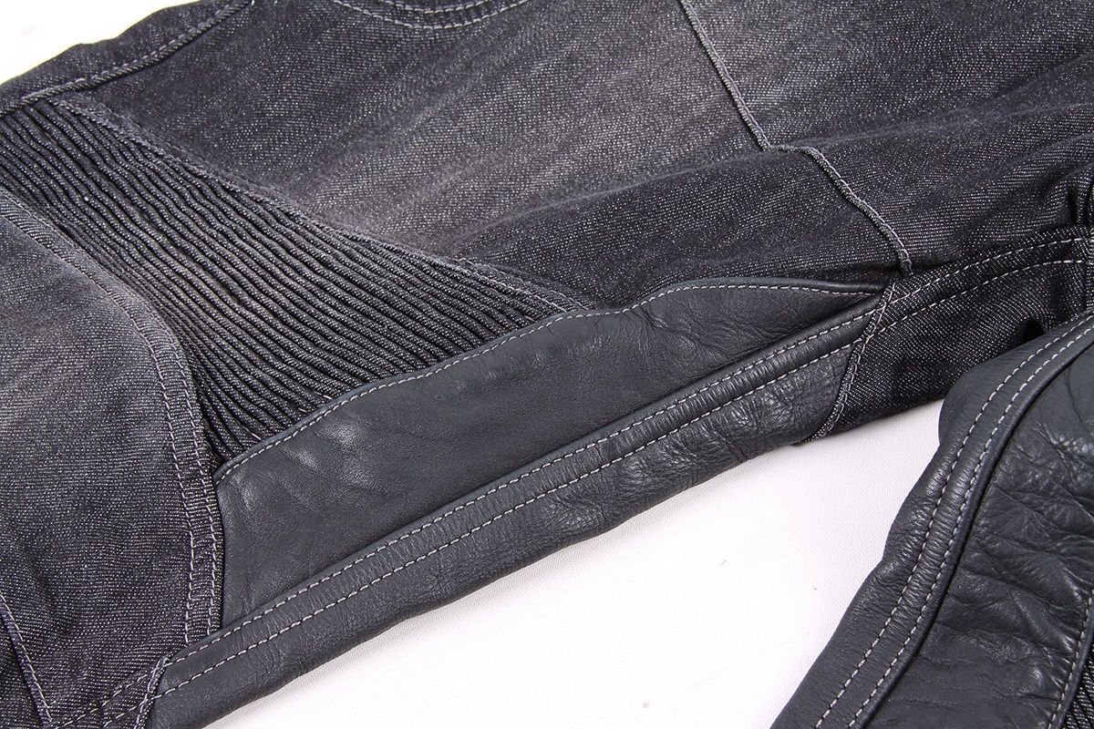 leather denim pants