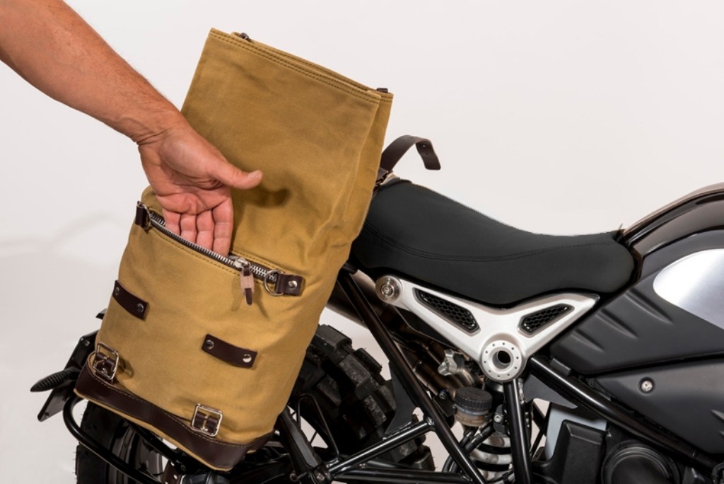 waxed canvas motorcycle panniers