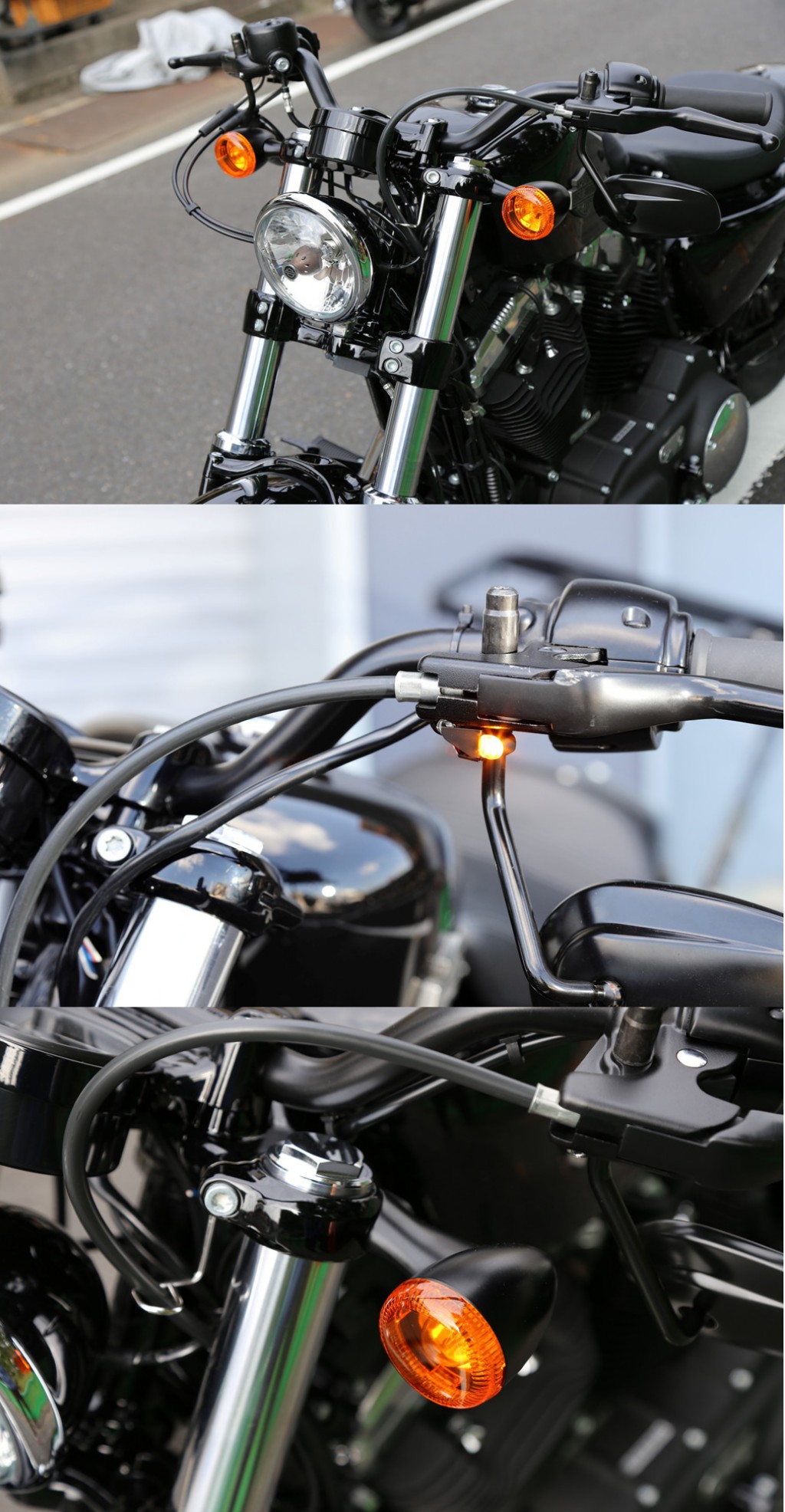 motorcycle front turn signal brackets