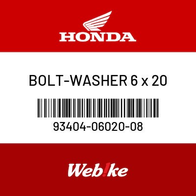 Honda Oem Motorcycle Parts Bolt Washer 6 X 20 93404 06020 08 934040602008